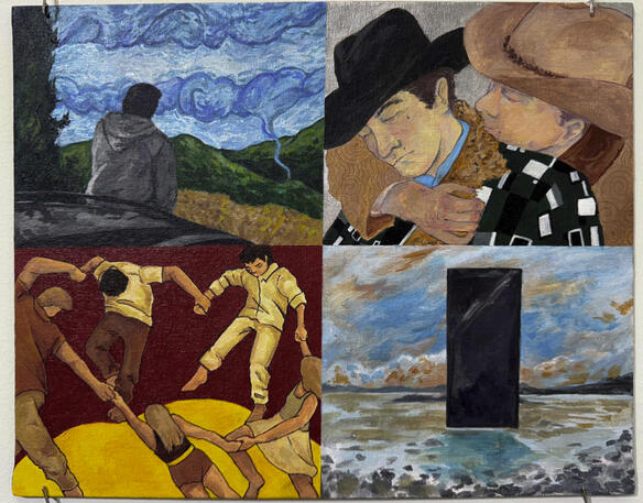 “Four Films about Personhood (Or: The understanding that style is built on strong foundations).” Acrylic. 2024.