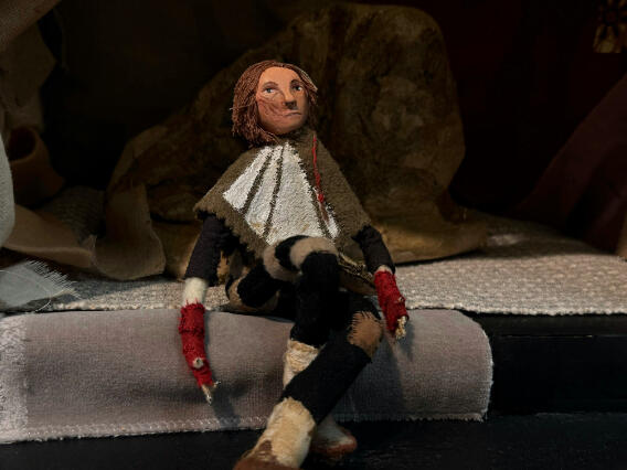 &quot;Llewyn.&quot; Wire, clay, fabric sculpture. 2024.