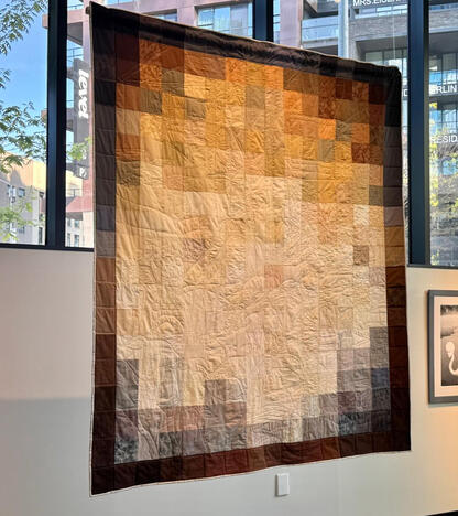 "When My Wandering Meanderings Have Finally Reached Their End," 2025. Quilt. 6' x 7'. Gallery View.