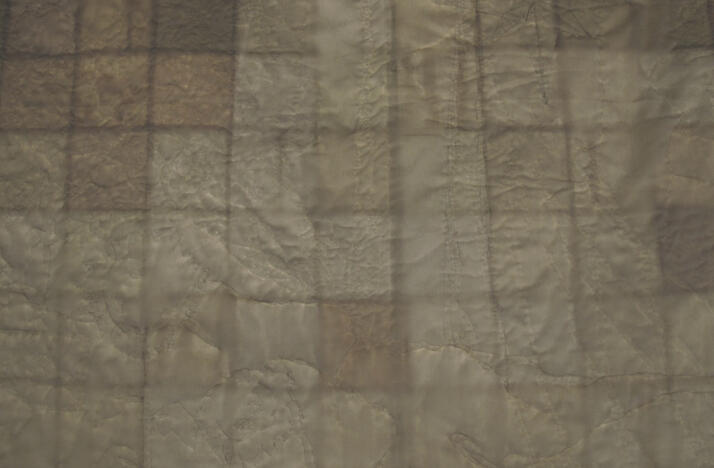 "When My Wandering Meanderings Have Finally Reached Their End," 2025. Quilt. 6' x 7'.