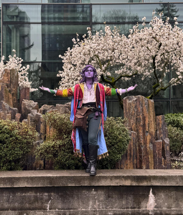 Mollymauk Tealeaf cosplay, 2026. Character by Taliesin Jaffe from Critical Role.