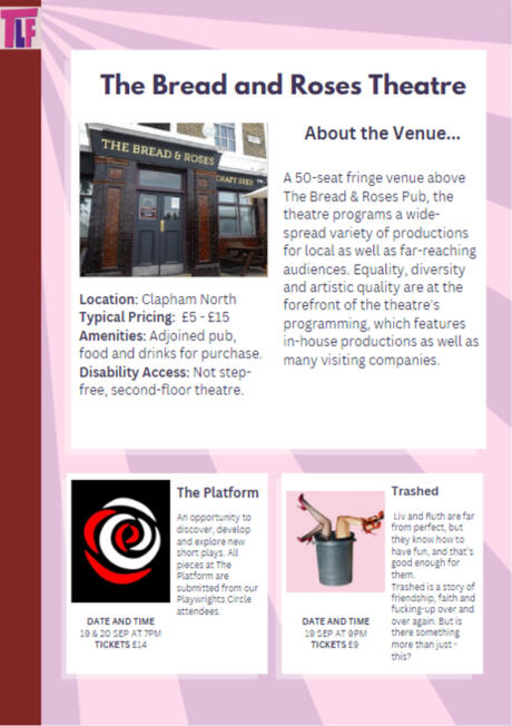 Interior Sample for the Lambeth Fringe 2024 Brochure