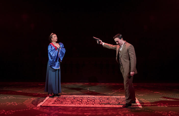 Actors: Josephine Partridge, Dutch VanOmmen; Props: Gun, Carpet