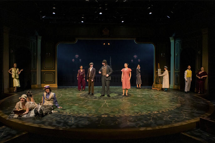Actors: Jack D'Agostino, Daniel Mercado, Josephine Partridge, Ensemble; Props: Prop Cigarette, Blanket, Book, Picnic Basket, Easel, Plein Air Painting